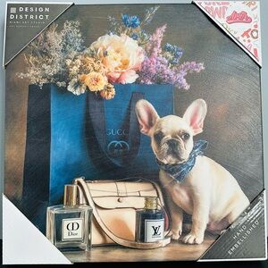 ✨NWT Luxury Inspired French Bulldog Canvas Art | Fashion Dog Wall Decor🐾💕